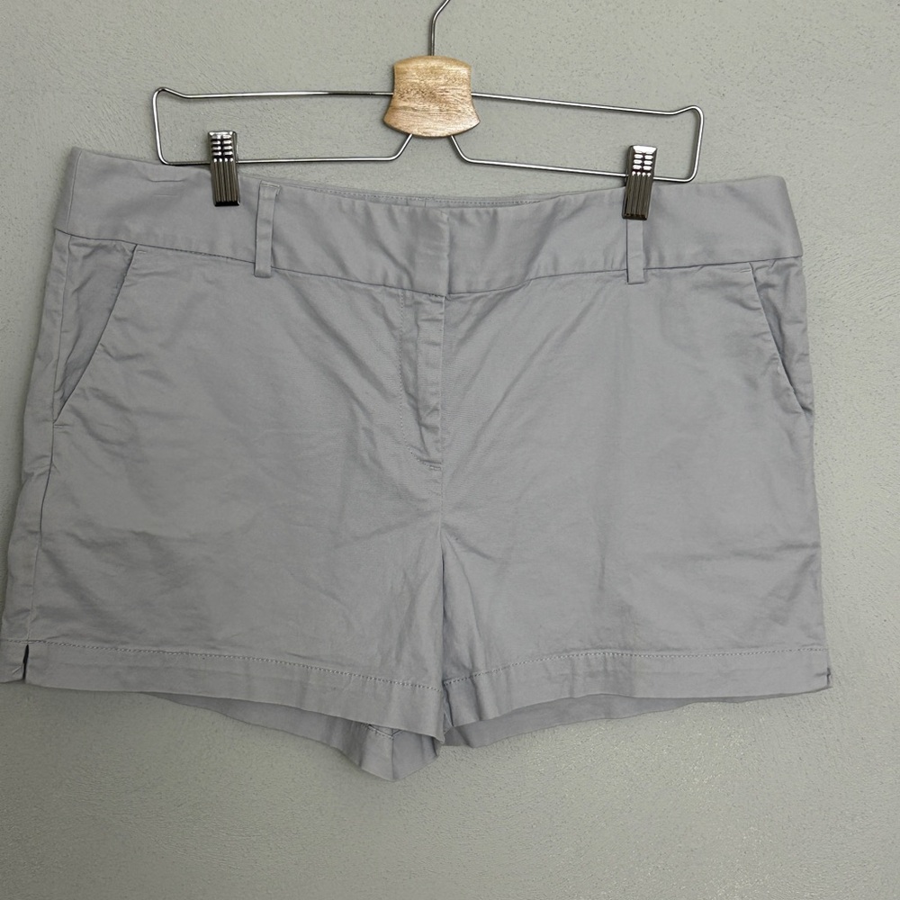 LOFT Gray Bermuda Shorts Classic Cotton Blend